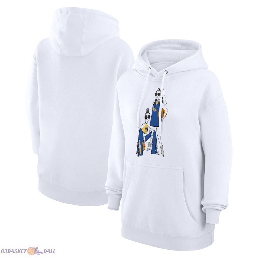 Women's Golden State Warriors G-III 4Her by Carl Banks White Basketball Girls Fleece Pullover Hoodie