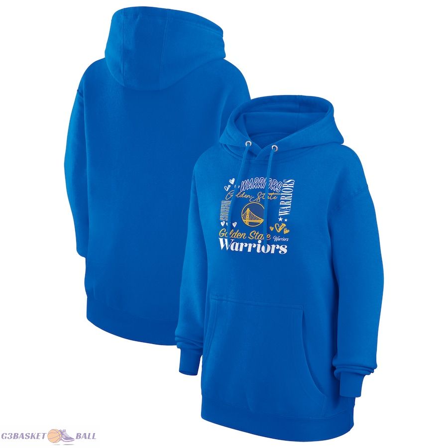 Women's Golden State Warriors G-III 4Her by Carl Banks Royal Team Collage Graphic Fleece Pullover Hoodie