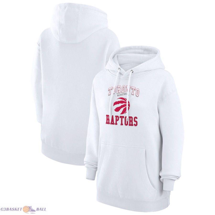 Women's Toronto Raptors G-III 4Her by Carl Banks White Graphic Fleece Pullover Hoodie