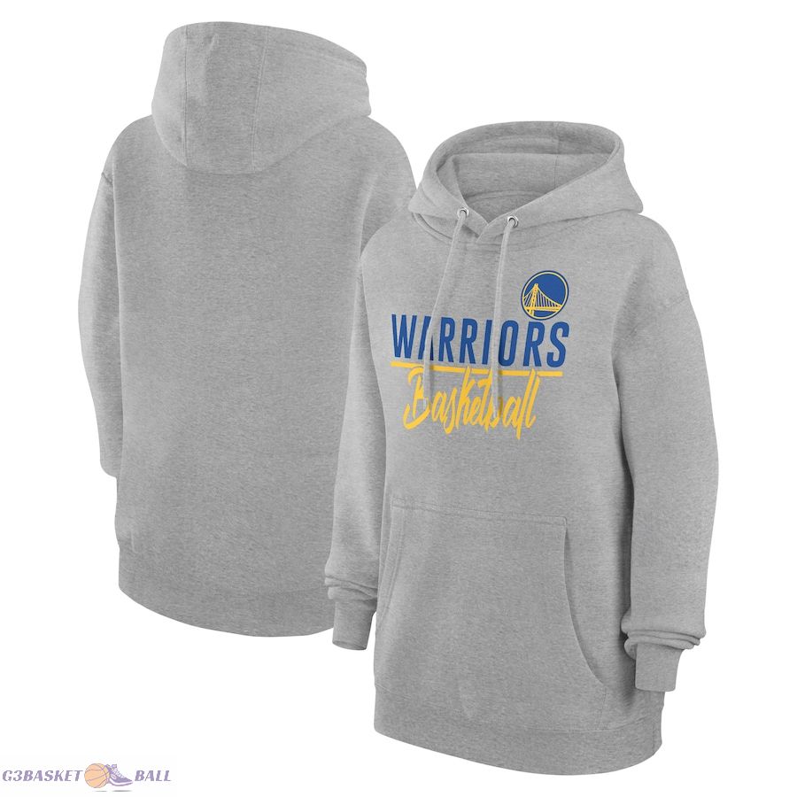 Women's Golden State Warriors G-III 4Her by Carl Banks Heather Gray Graphics Fleece Pullover Hoodie