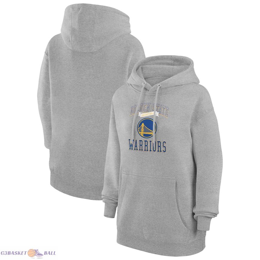 Women's Golden State Warriors G-III 4Her by Carl Banks Heather Gray Graphic Fleece Pullover Hoodie