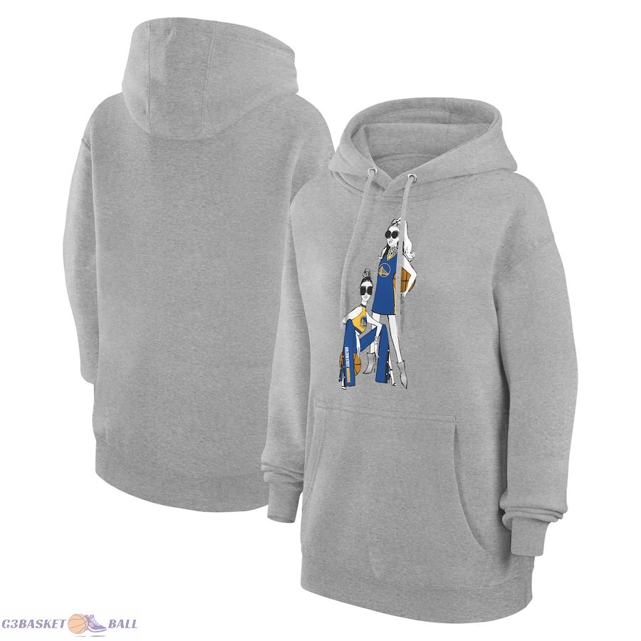 Women's Golden State Warriors G-III 4Her by Carl Banks Heather Gray Basketball Girls Fleece Pullover Hoodie