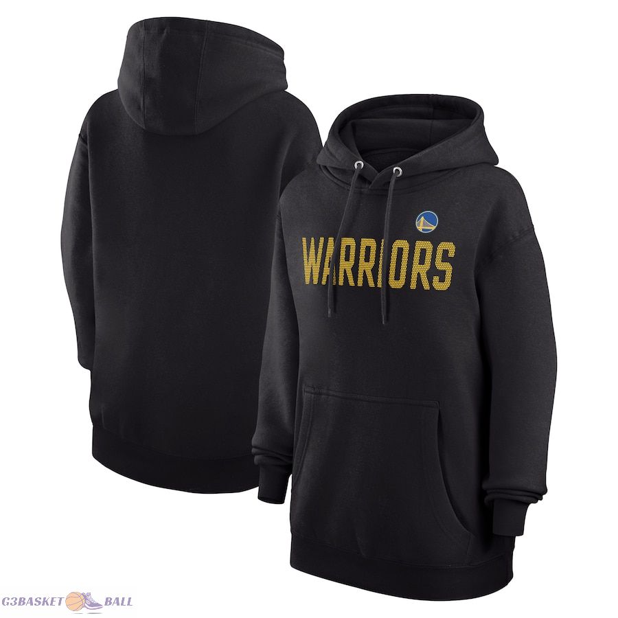 Women's Golden State Warriors G-III 4Her by Carl Banks Black Dot Print Pullover Hoodie