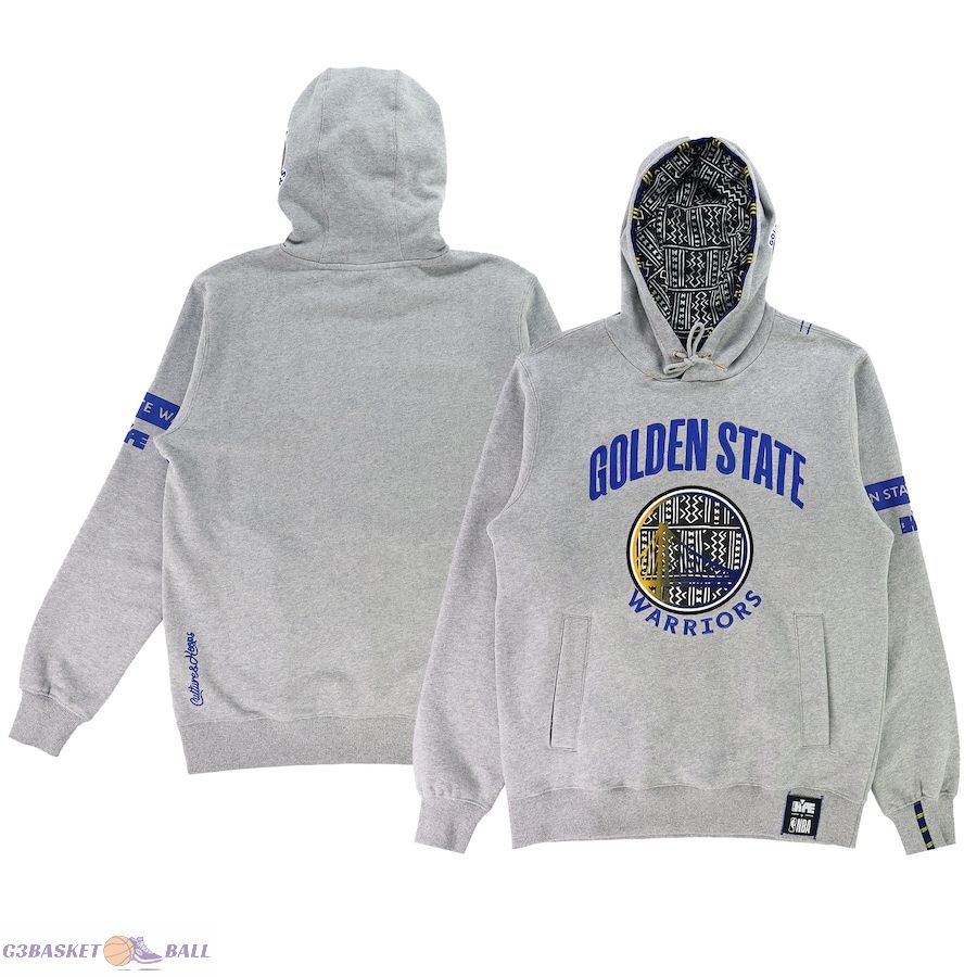 Unisex Golden State Warriors NBA x Two Hype Heather Gray Culture & Hoops Heavyweight Pullover Hoodie