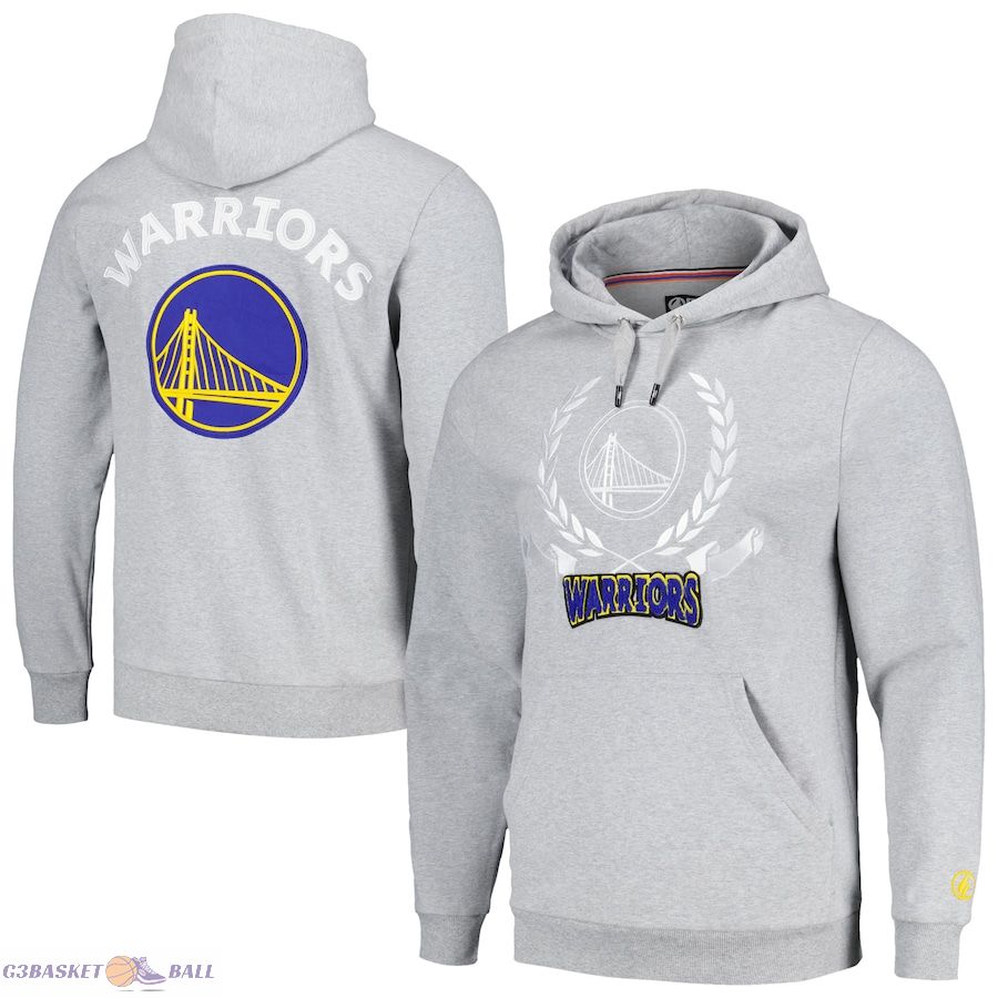 Unisex Golden State Warriors FISLL Heather Gray Heritage Crest Pullover Hoodie