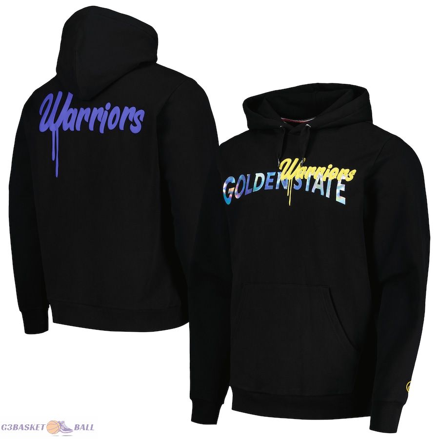 Unisex Golden State Warriors FISLL Black Reflective Metallic Pullover Hoodie