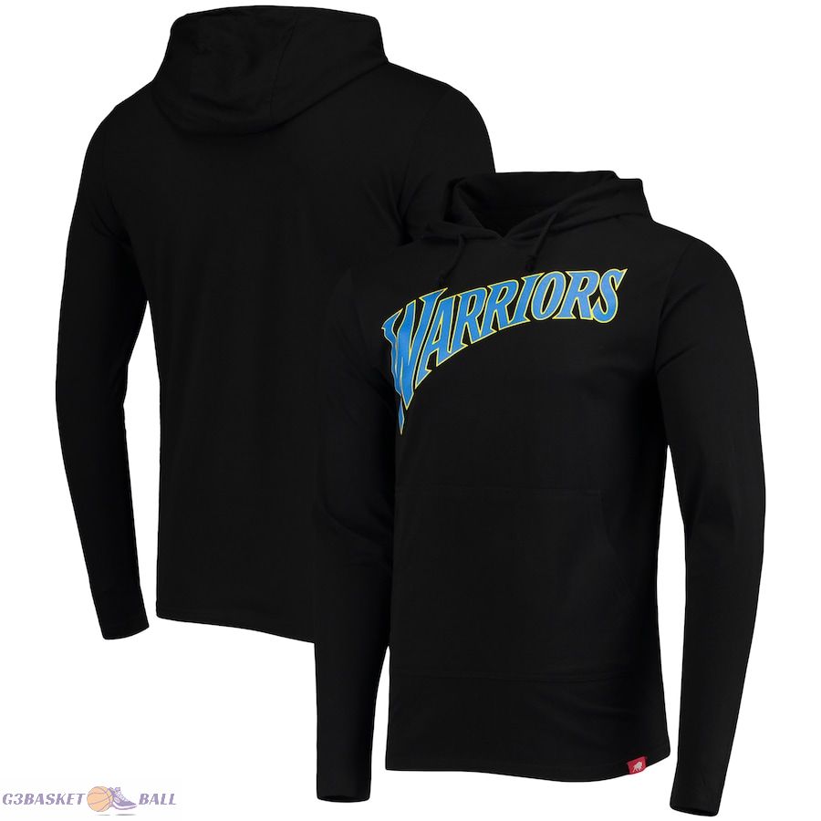 Golden State Warriors Sportiqe Black Rowan Tri-Blend Pullover Hoodie