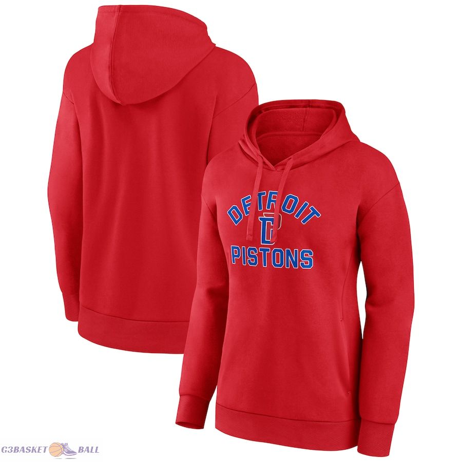 Women's Detroit Pistons Red Team Overtime Pullover Hoodie