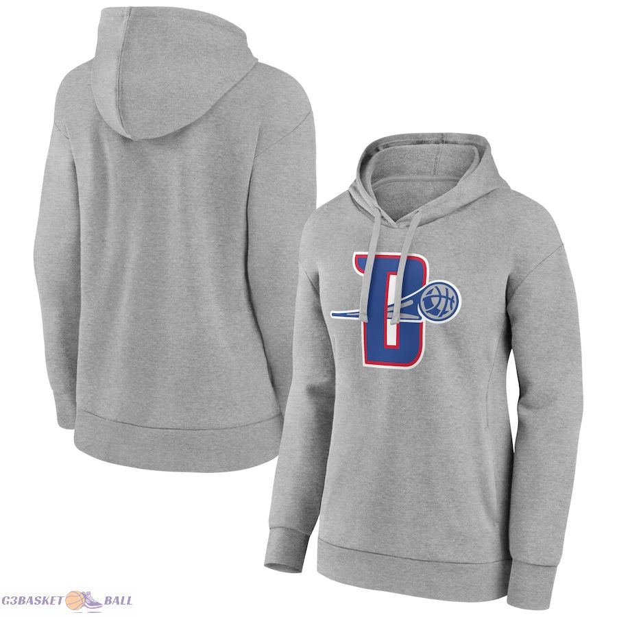 Women's Detroit Pistons Gray Alternate Logo Pullover Hoodie