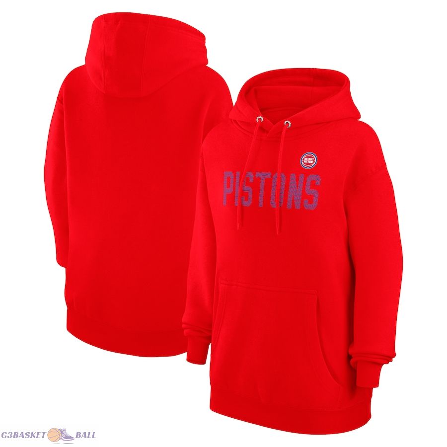 Women's Detroit Pistons G-III 4Her by Carl Banks Red Dot Print Pullover Hoodie