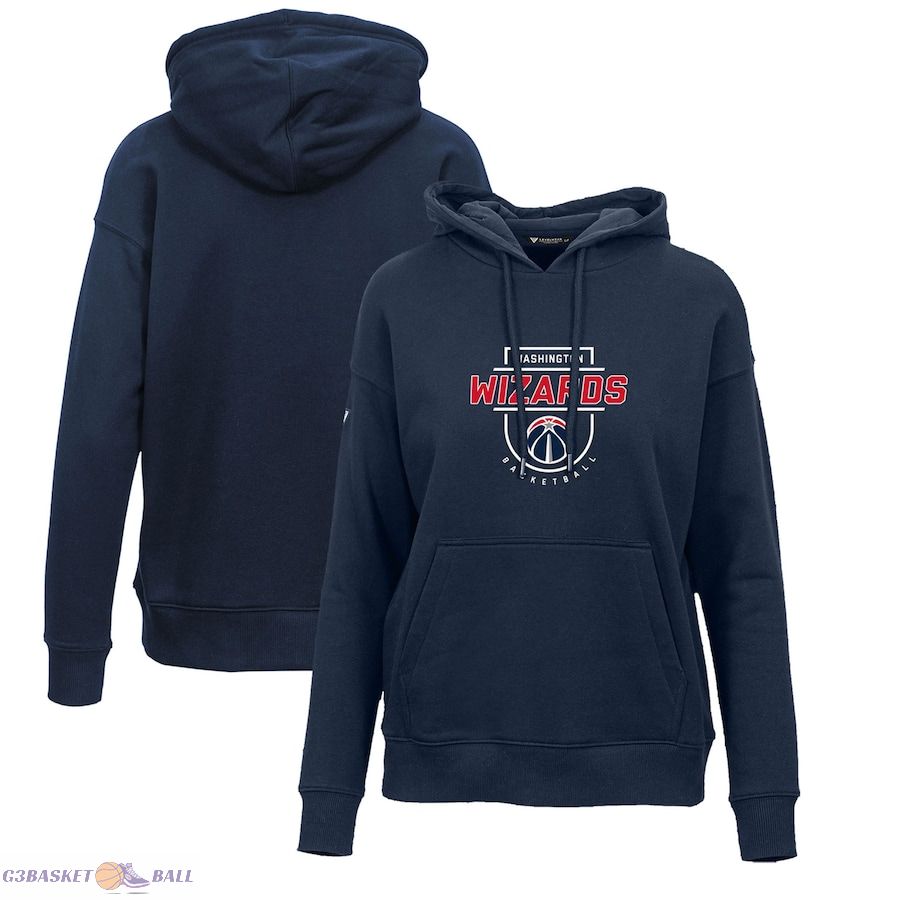 Women's Washington Wizards Levelwear Navy Adorn In The Key Pullover Hoodie