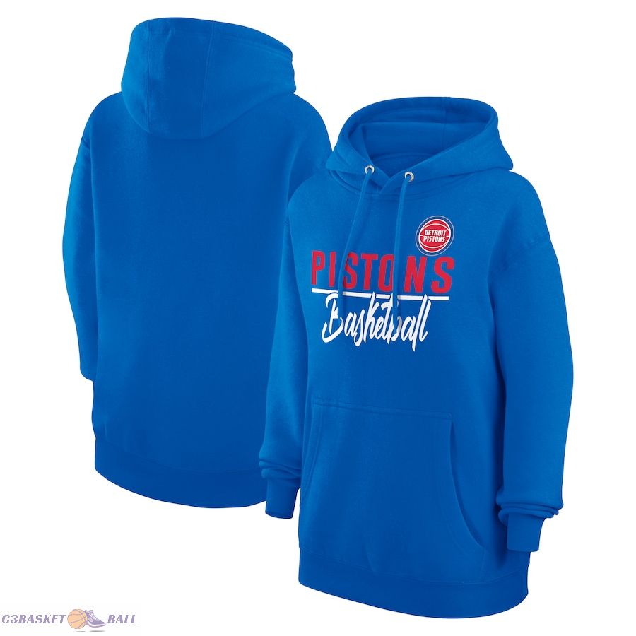 Women's Detroit Pistons G-III 4Her by Carl Banks Blue Graphics Fleece Pullover Hoodie