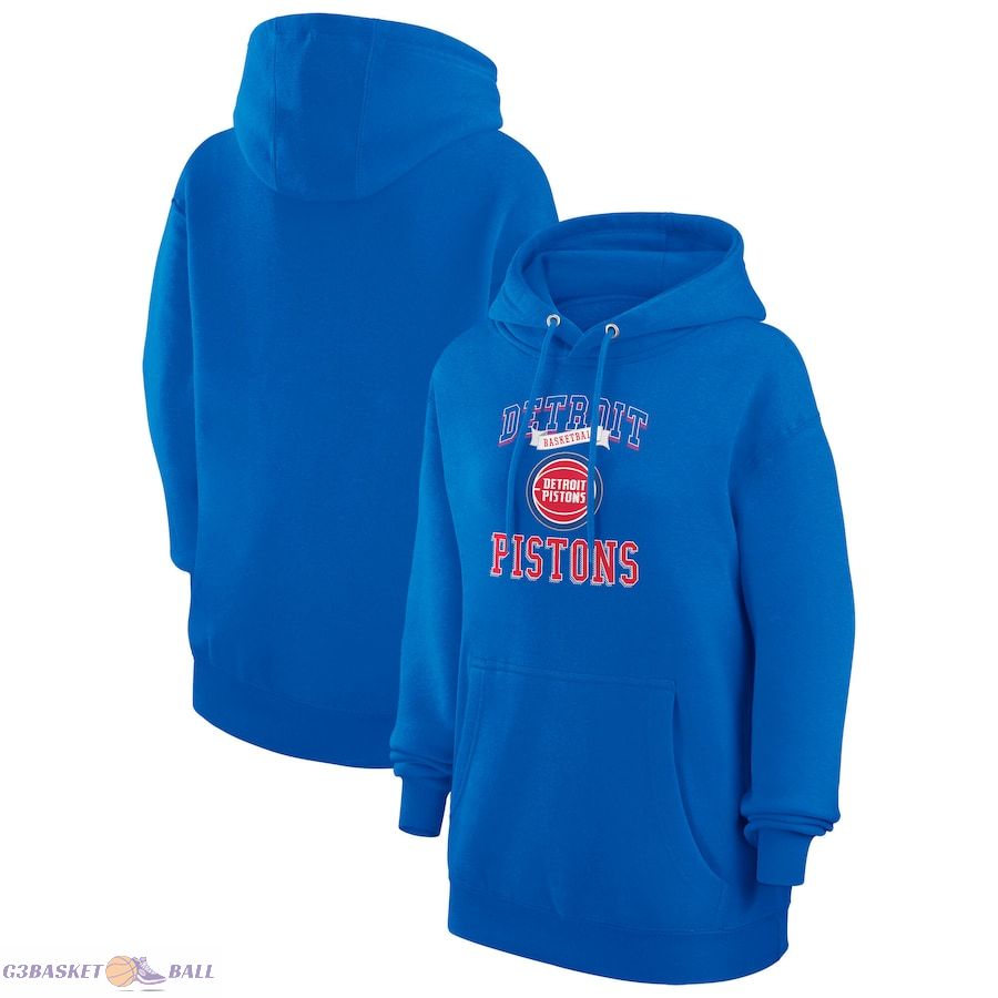 Women's Detroit Pistons G-III 4Her by Carl Banks Blue Graphic Fleece Pullover Hoodie