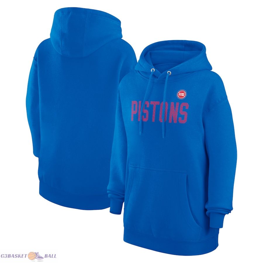 Women's Detroit Pistons G-III 4Her by Carl Banks Blue Dot Print Pullover Hoodie