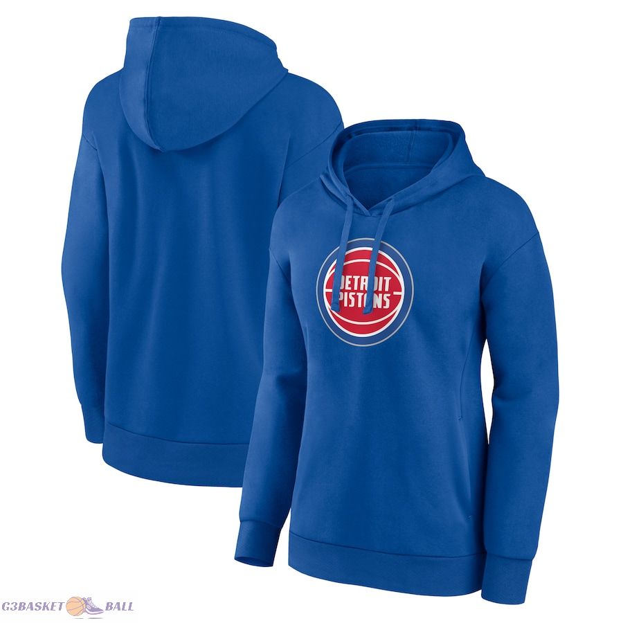 Women's Detroit Pistons Blue Team Primary Logo Pullover Hoodie