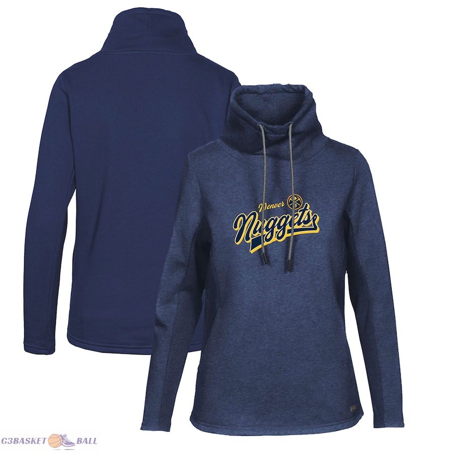 Women's Denver Nuggets Levelwear Navy Loop Retro Pullover Hoodie