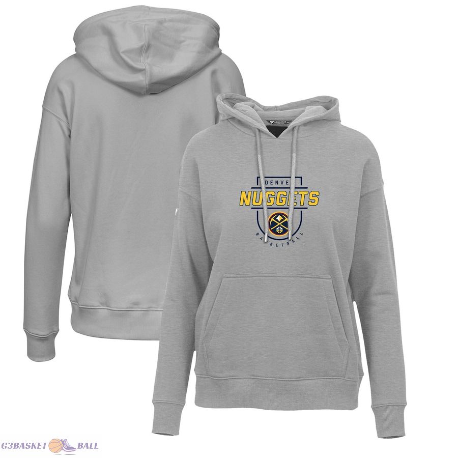 Women's Denver Nuggets Levelwear Gray Adorn In The Key Pullover Hoodie