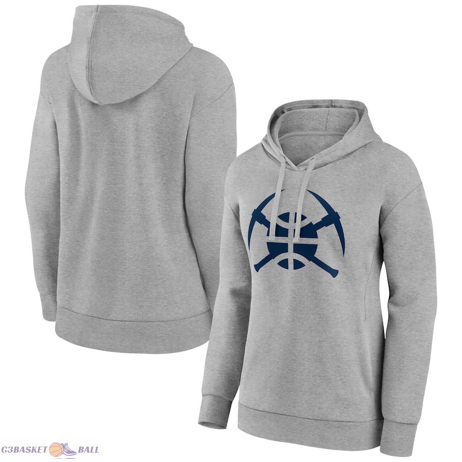 Women's Denver Nuggets Gray Alternate Logo Pullover Hoodie