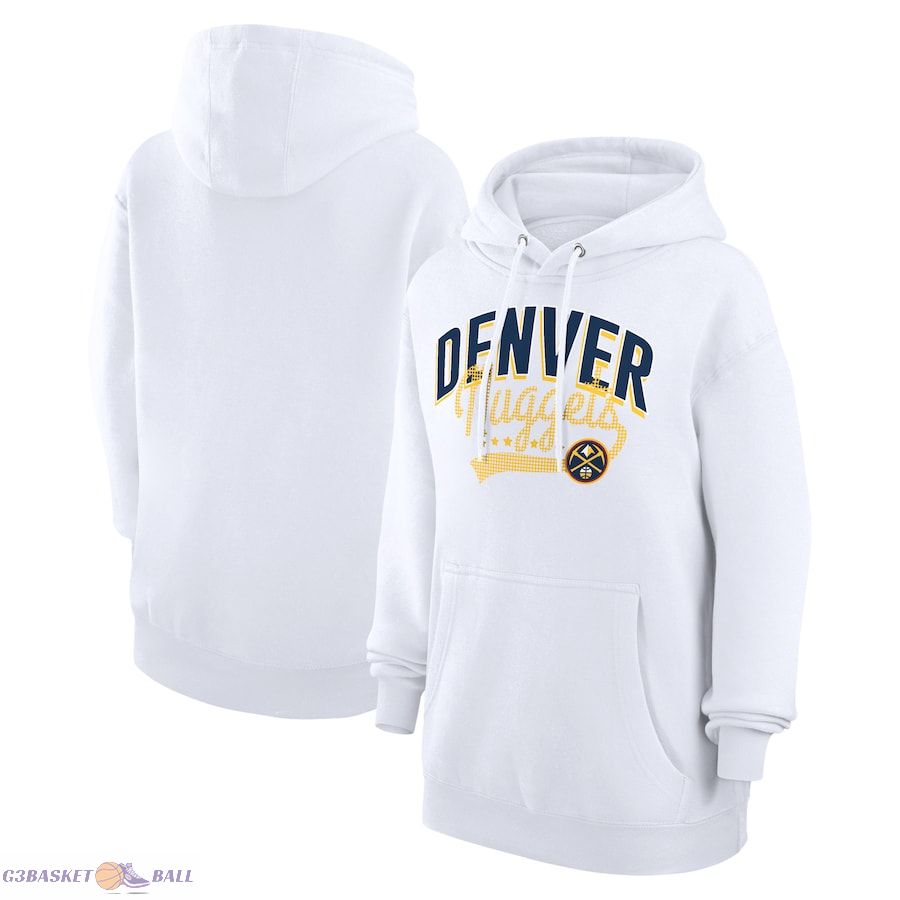 Women's Denver Nuggets G-III 4Her by Carl Banks White Filigree Logo Pullover Hoodie