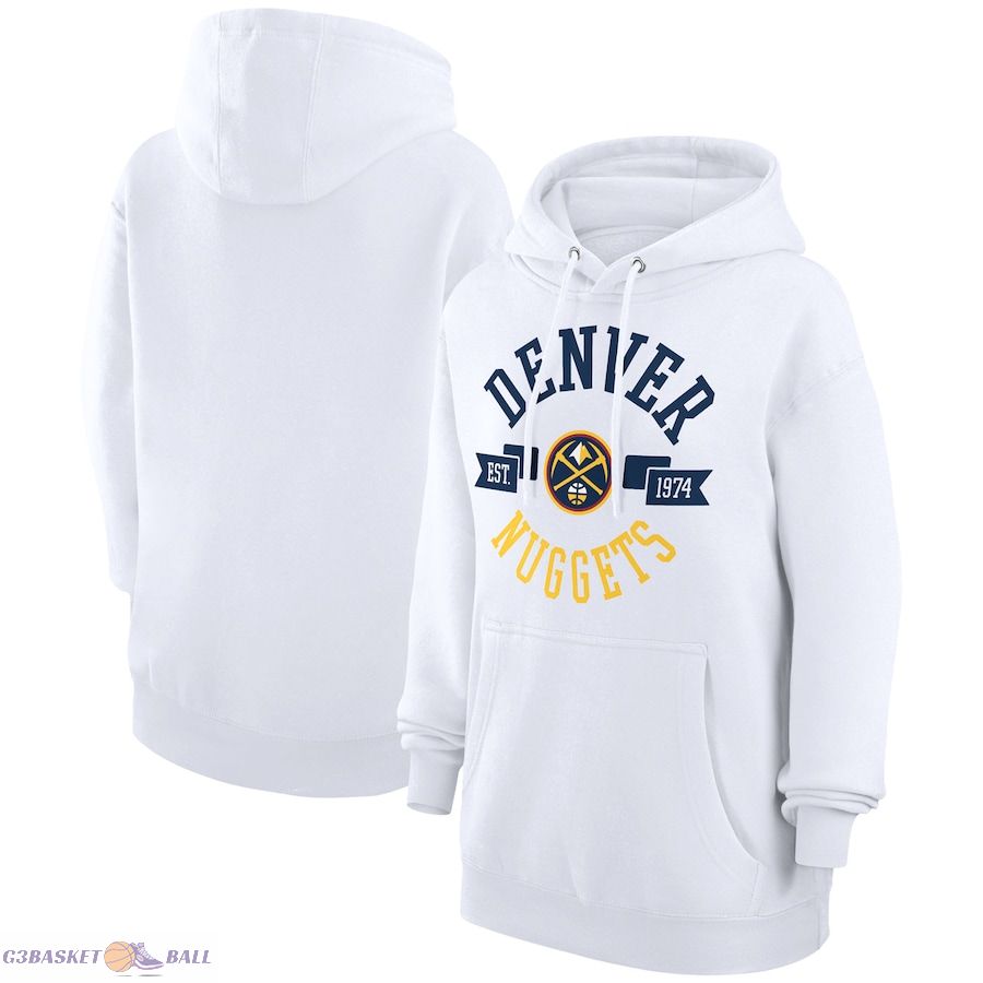 Women's Denver Nuggets G-III 4Her by Carl Banks White City Pullover Hoodie