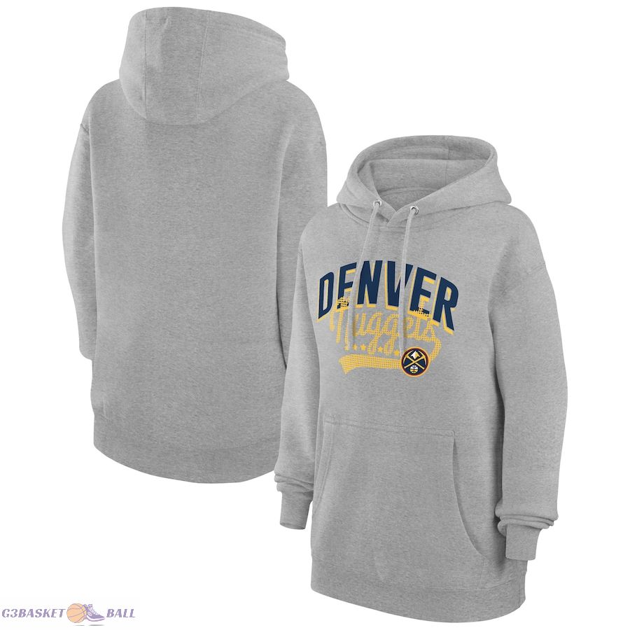 Women's Denver Nuggets G-III 4Her by Carl Banks Heather Gray Filigree Logo Pullover Hoodie