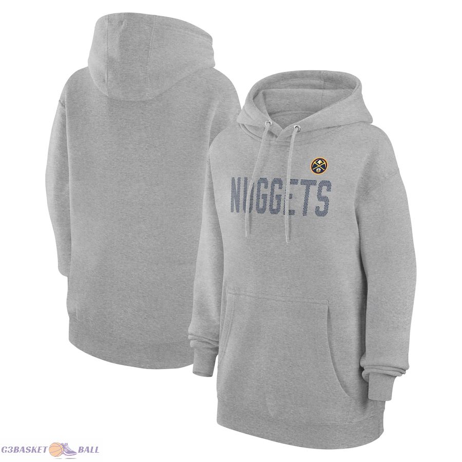 Women's Denver Nuggets G-III 4Her by Carl Banks Heather Gray Dot Print Pullover Hoodie