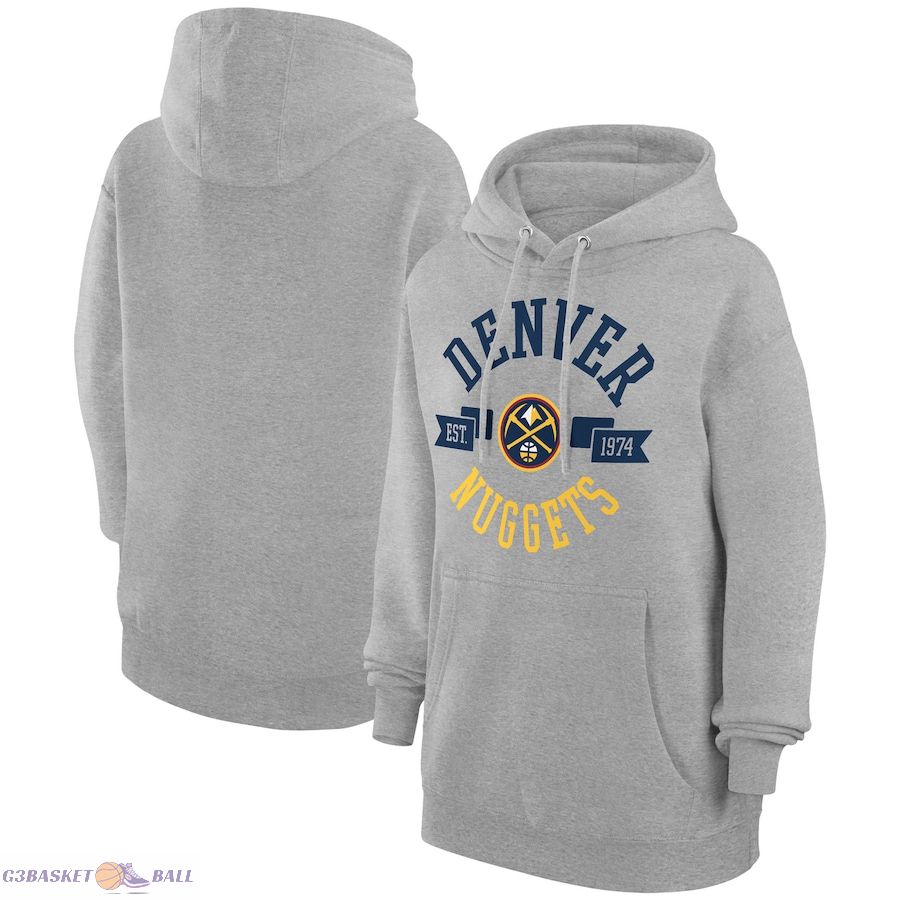 Women's Denver Nuggets G-III 4Her by Carl Banks Heather Gray City Pullover Hoodie