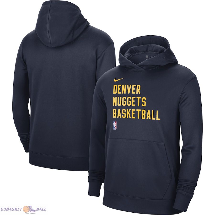 Unisex Denver Nuggets Nike Navy 2023/24 Performance Spotlight On-Court Practice Pullover Hoodie