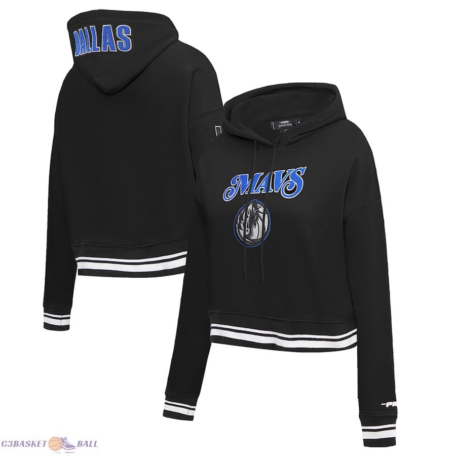 Women's Dallas Mavericks Pro Standard Black 2023/24 City Edition Cropped Pullover Hoodie