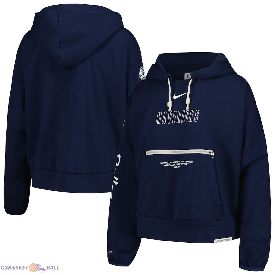 Women's Dallas Mavericks Nike Navy Courtside Standard Issue Performance Pullover Hoodie