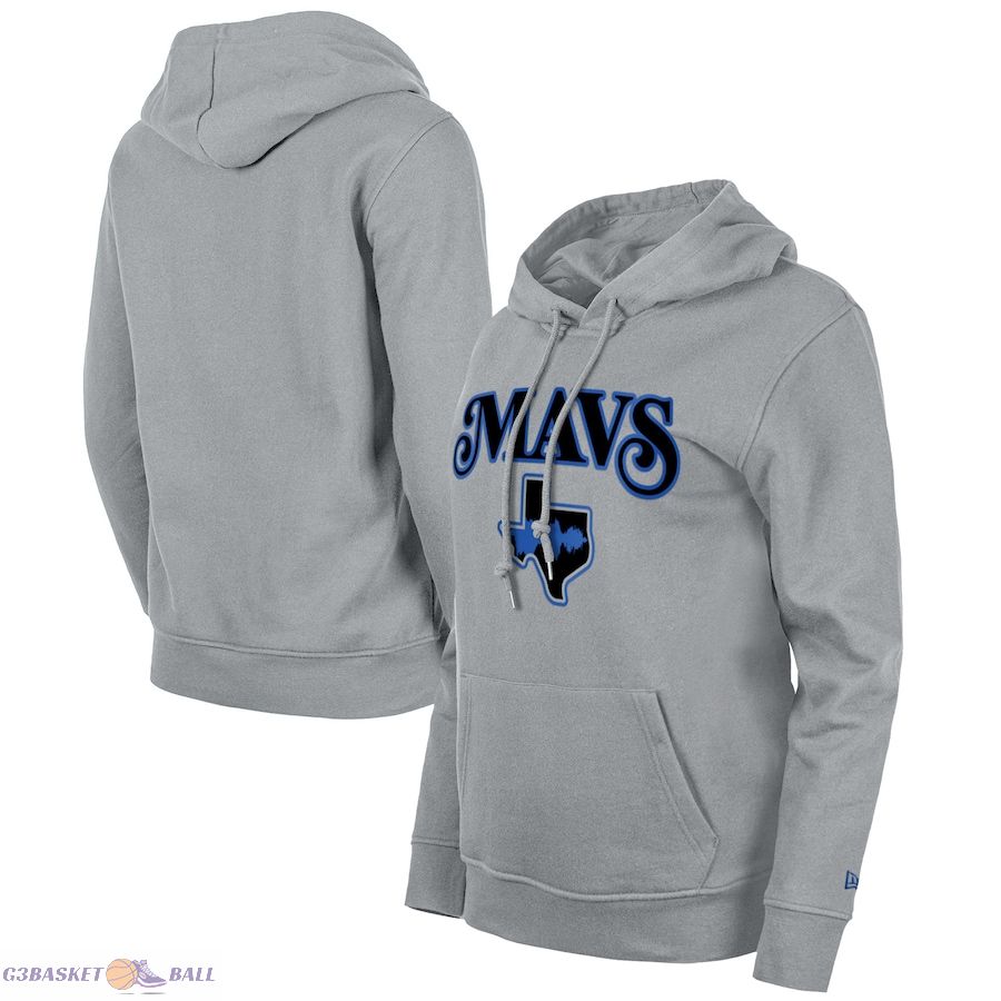 Women's Dallas Mavericks New Era Gray 2023/24 City Edition Pullover Hoodie