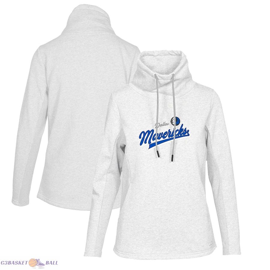 Women's Dallas Mavericks Levelwear White Loop Retro Pullover Hoodie