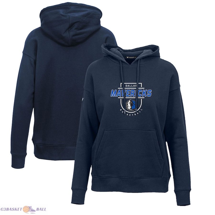 Women's Dallas Mavericks Levelwear Navy Adorn In The Key Pullover Hoodie