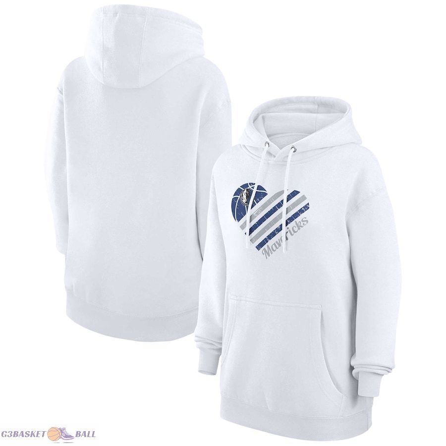 Women's Dallas Mavericks G-III 4Her by Carl Banks White Heart Pullover Hoodie