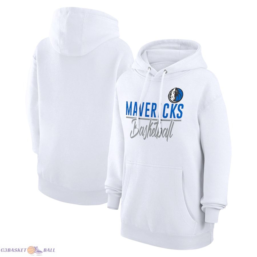 Women's Dallas Mavericks G-III 4Her by Carl Banks White Graphics Fleece Pullover Hoodie