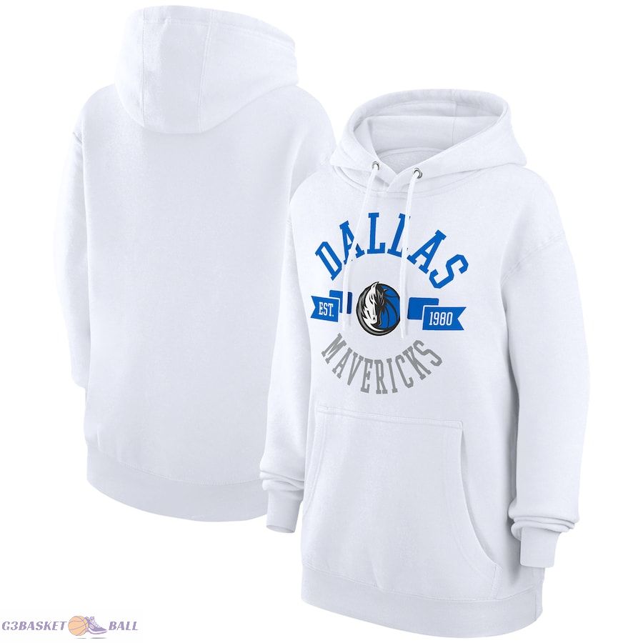 Women's Dallas Mavericks G-III 4Her by Carl Banks White City Pullover Hoodie