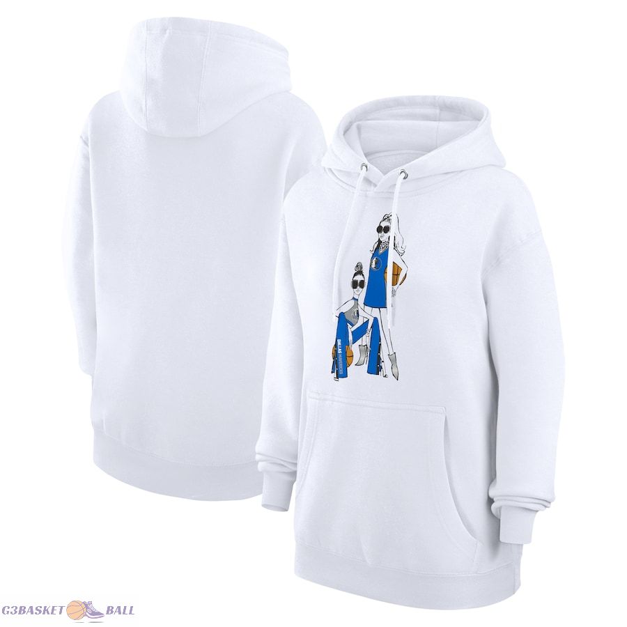 Women's Dallas Mavericks G-III 4Her by Carl Banks White Basketball Girls Fleece Pullover Hoodie