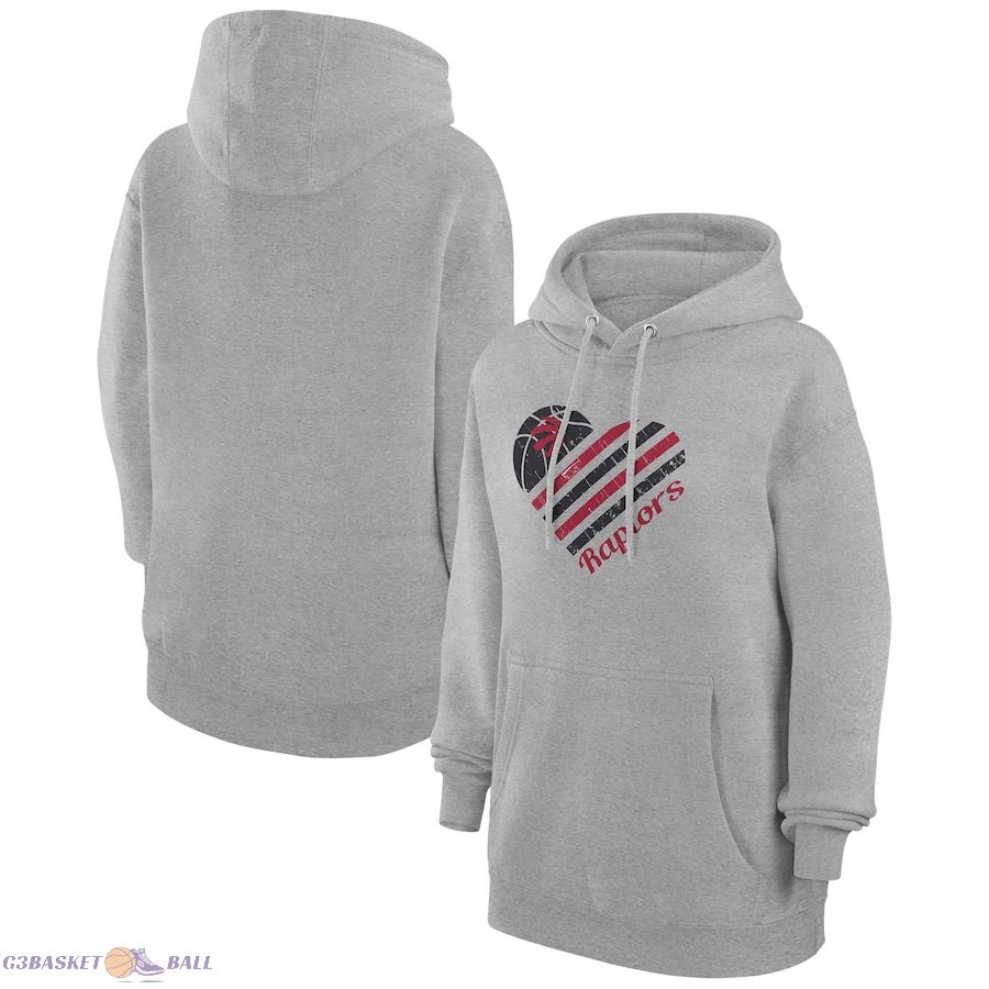 Women's Toronto Raptors G-III 4Her by Carl Banks Heather Gray Heart Pullover Hoodie