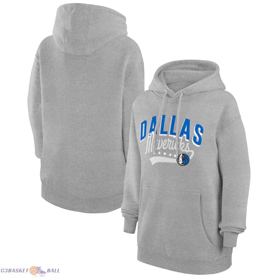 Women's Dallas Mavericks G-III 4Her by Carl Banks Heather Gray Filigree Logo Pullover Hoodie