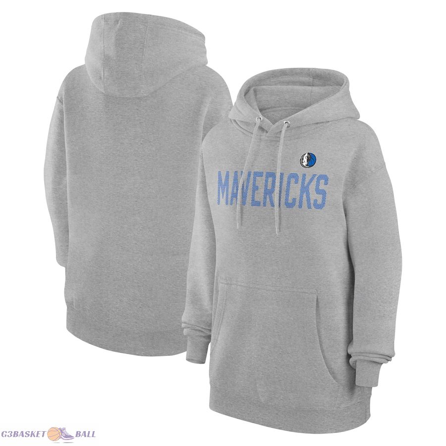 Women's Dallas Mavericks G-III 4Her by Carl Banks Heather Gray Dot Print Pullover Hoodie