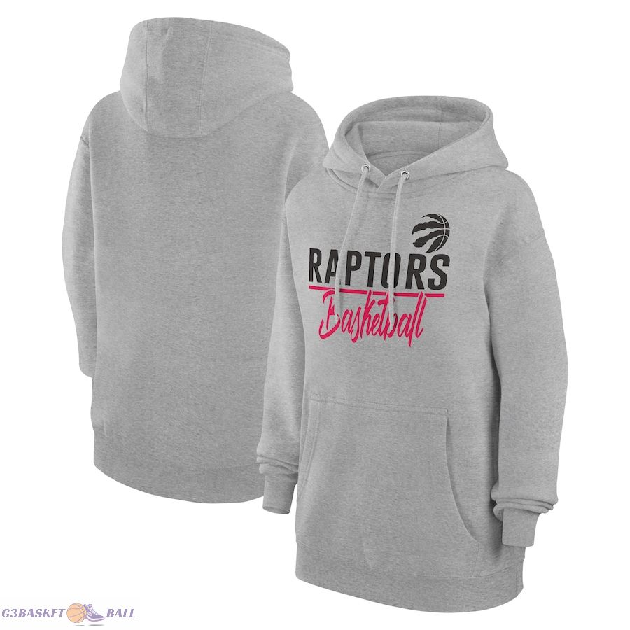 Women's Toronto Raptors G-III 4Her by Carl Banks Heather Gray Graphics Fleece Pullover Hoodie