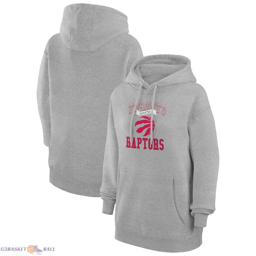 Women's Toronto Raptors G-III 4Her by Carl Banks Heather Gray Graphic Fleece Pullover Hoodie