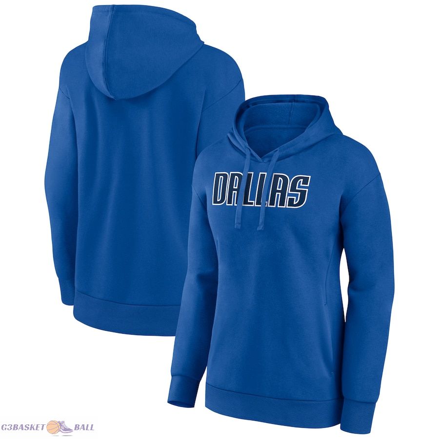 Women's Dallas Mavericks Blue Wordmark Alt Pullover Hoodie