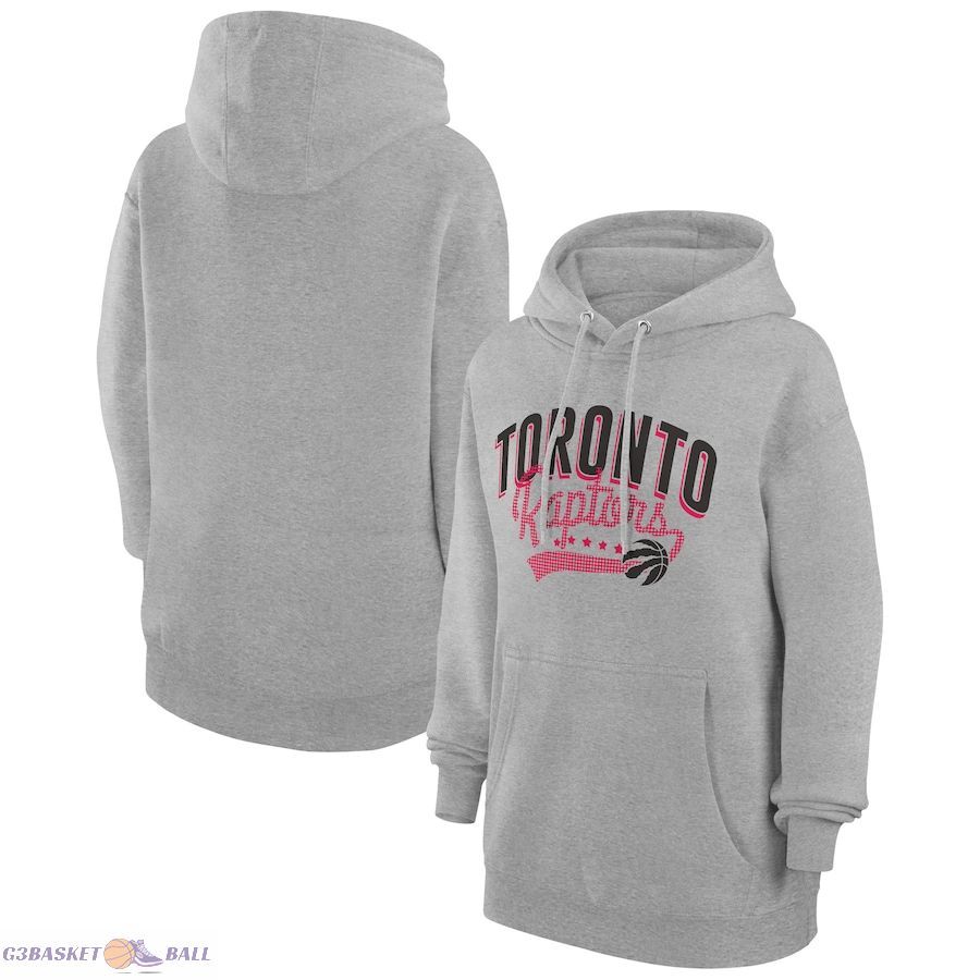 Women's Toronto Raptors G-III 4Her by Carl Banks Heather Gray Filigree Logo Pullover Hoodie