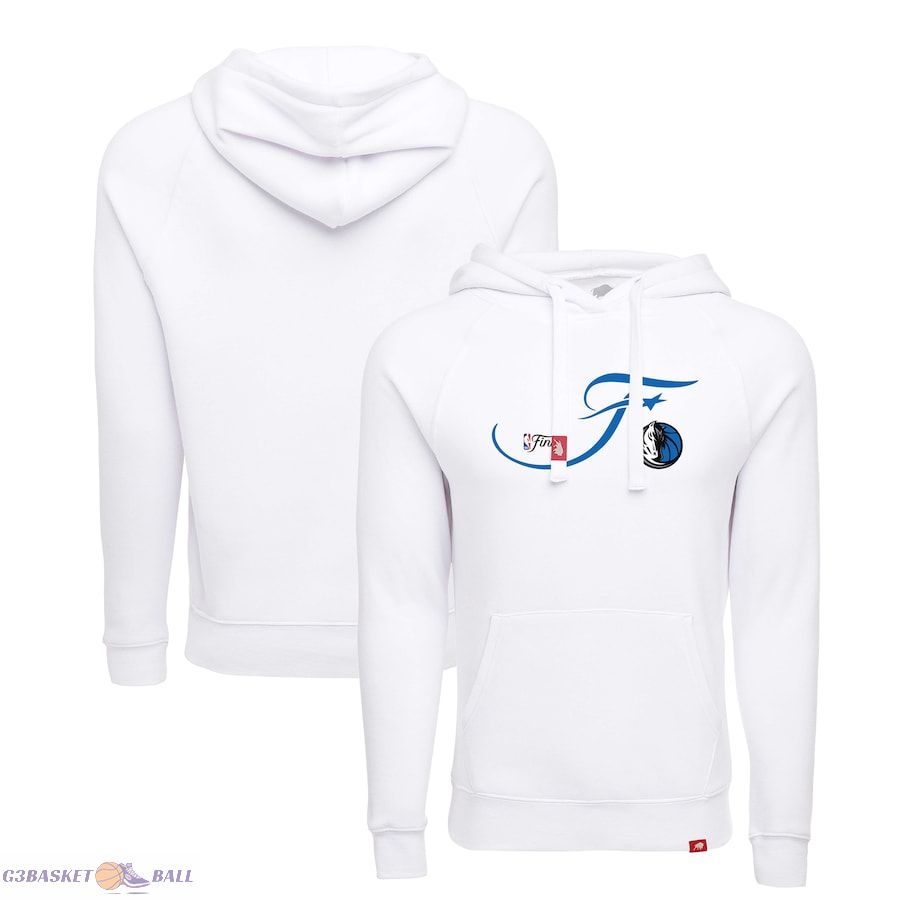 Unisex Dallas Mavericks Sportiqe White 2024 NBA Finals Olsen Tri-Blend Pullover Hoodie