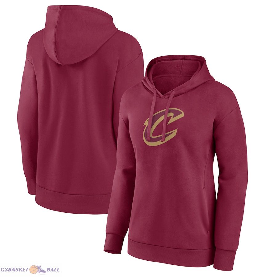 Women's Cleveland Cavaliers Wine Alternate Logo Pullover Hoodie