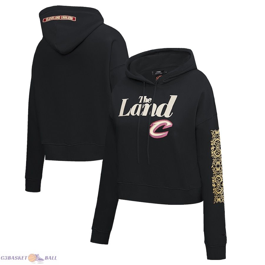 Women's Cleveland Cavaliers Pro Standard Black 2023/24 City Edition Cropped Pullover Hoodie