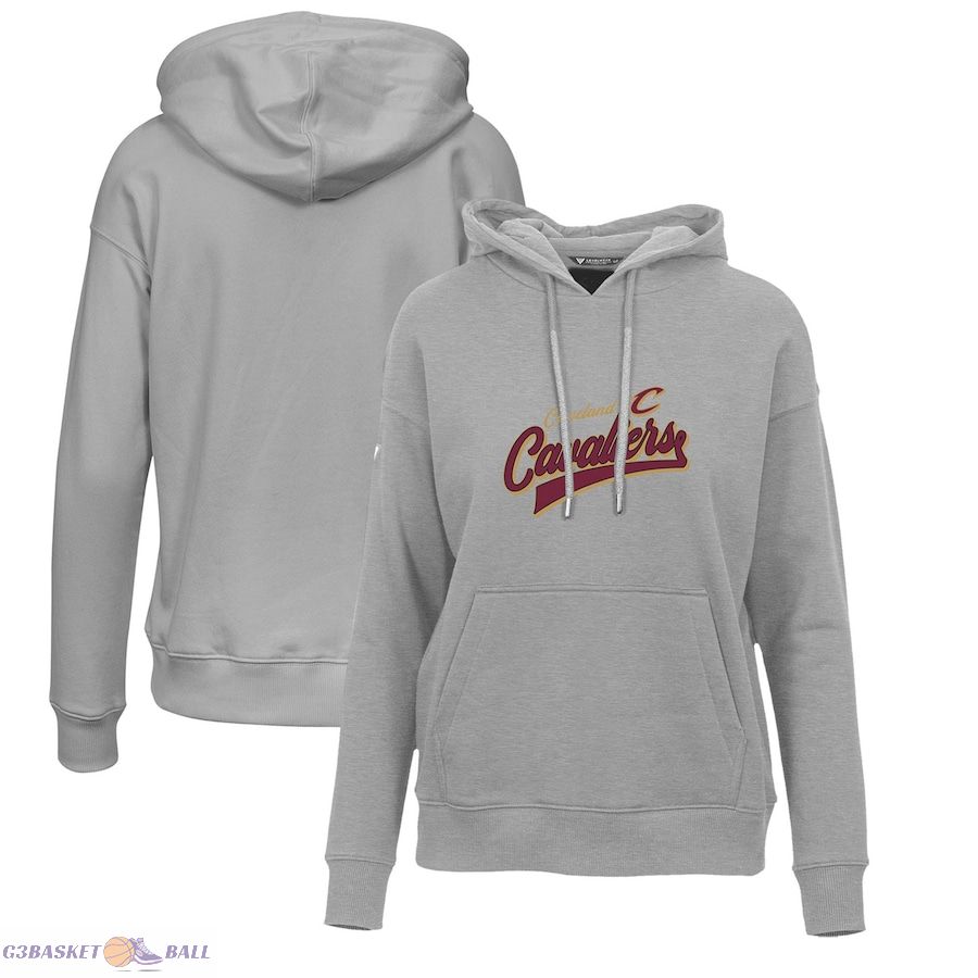 Women's Cleveland Cavaliers Levelwear Gray Adorn Retro Pullover Hoodie