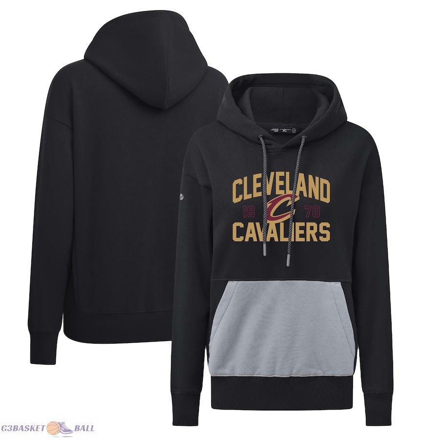 Women's Cleveland Cavaliers Levelwear Black Bonfire Pullover Hoodie