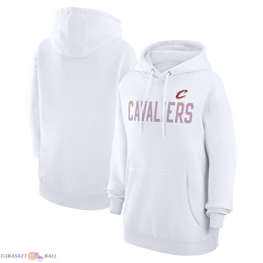 Women's Cleveland Cavaliers G-III 4Her by Carl Banks White Dot Print Pullover Hoodie